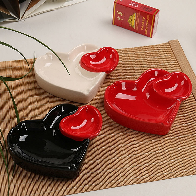 Heart-shaped Ceramic Ashtray - QuirkyStore.in