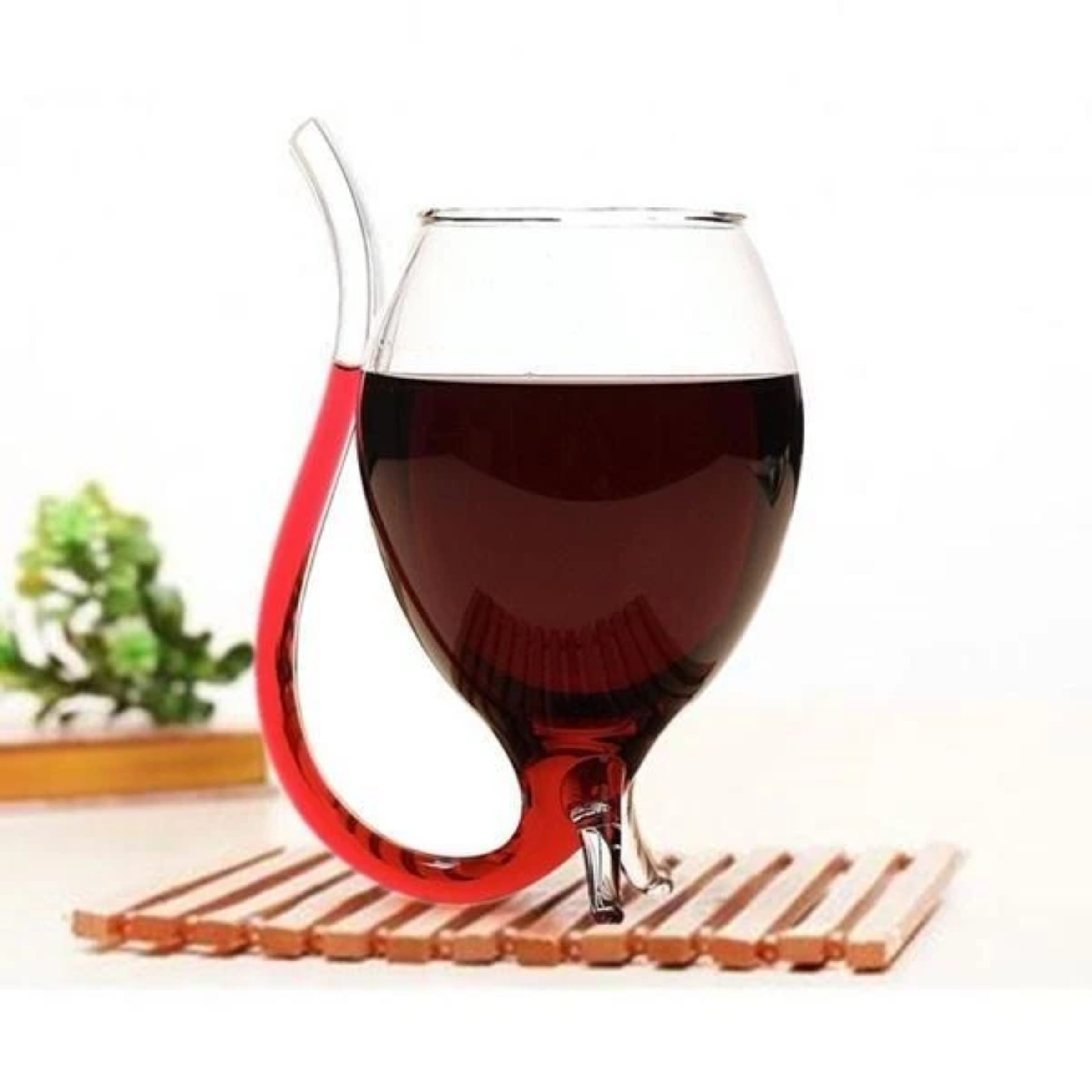 Wine Glass With Drinking Straw Tube ( Set of 2 ) QuirkyStore.in