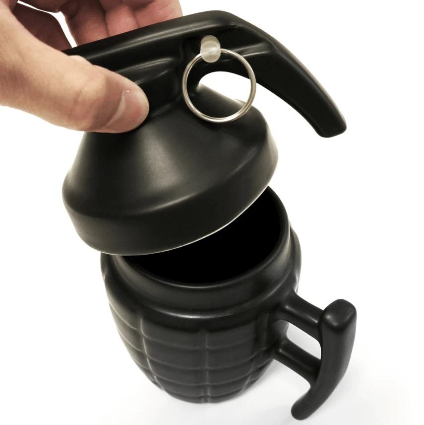 Grenade Unique Coffee Mug With Lid - QuirkyStore.in