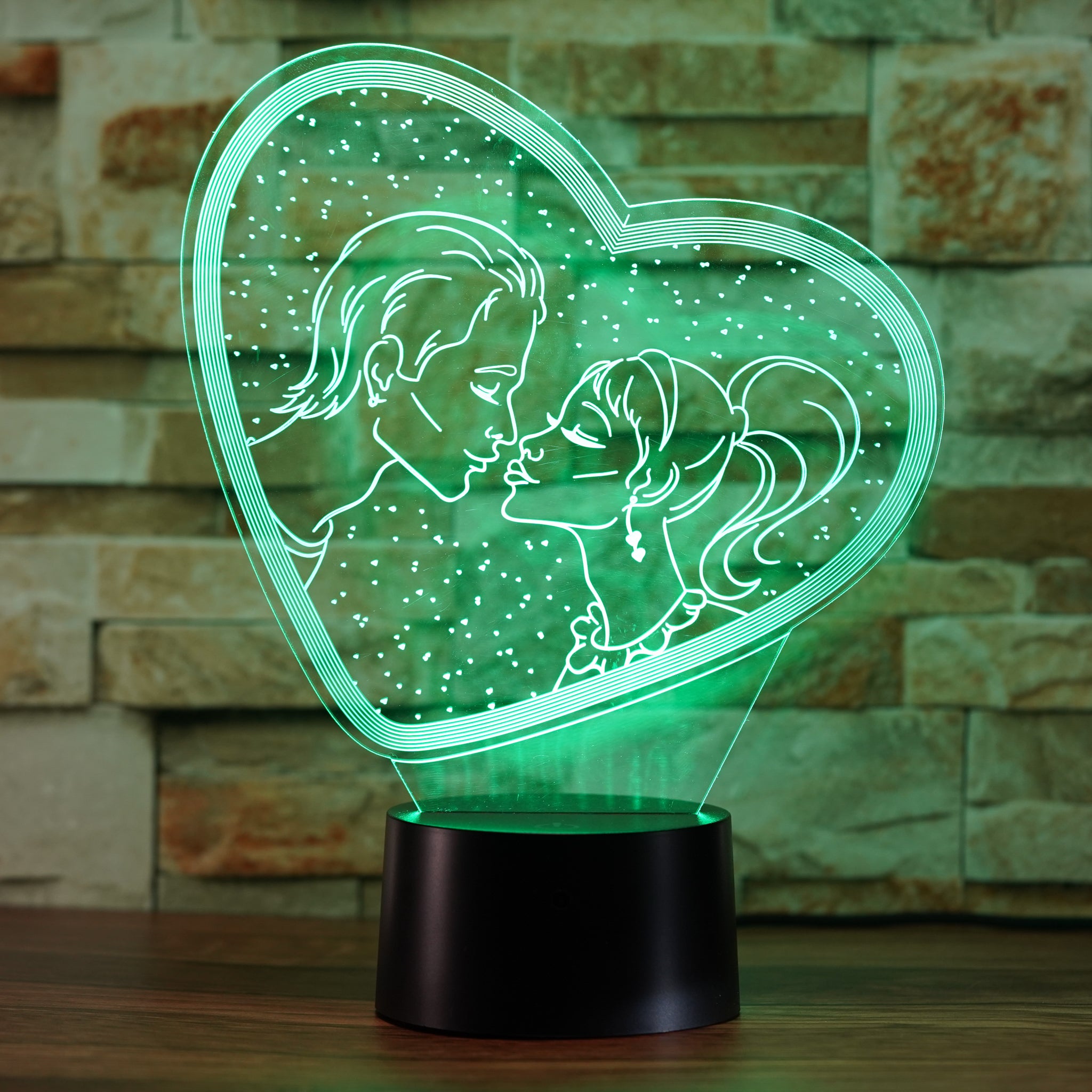3D Hologram Illusion Couple Kissing Color Changing Night Light Lamp QuirkyStore.in