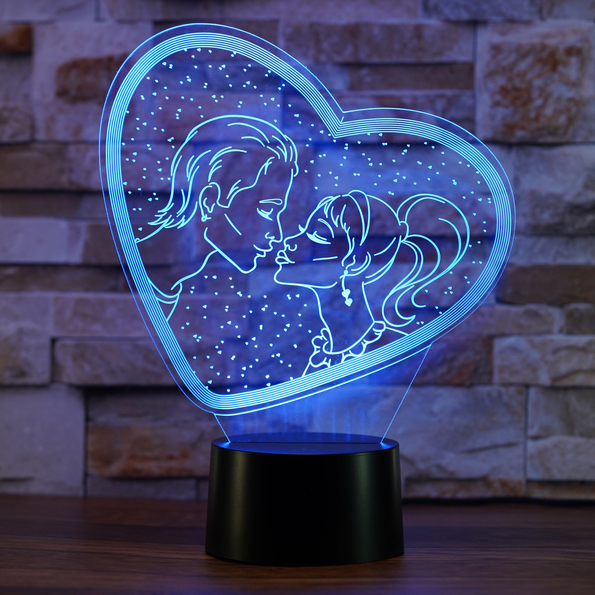 3D Hologram Illusion Couple Kissing Color Changing Night Light Lamp QuirkyStore.in