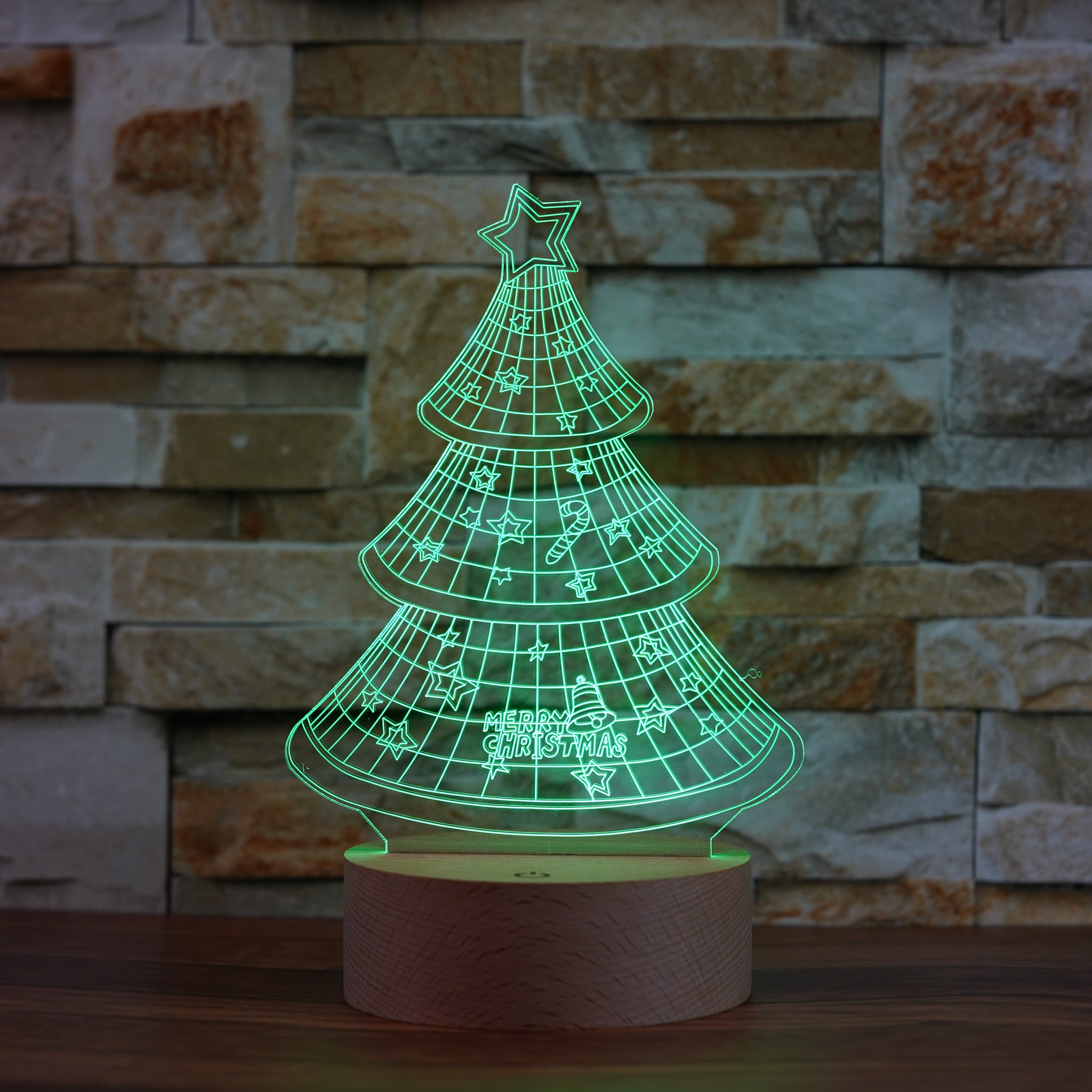 3D Hologram illusion Christmas Tree LED Night Light Lamp - QuirkyStore.in