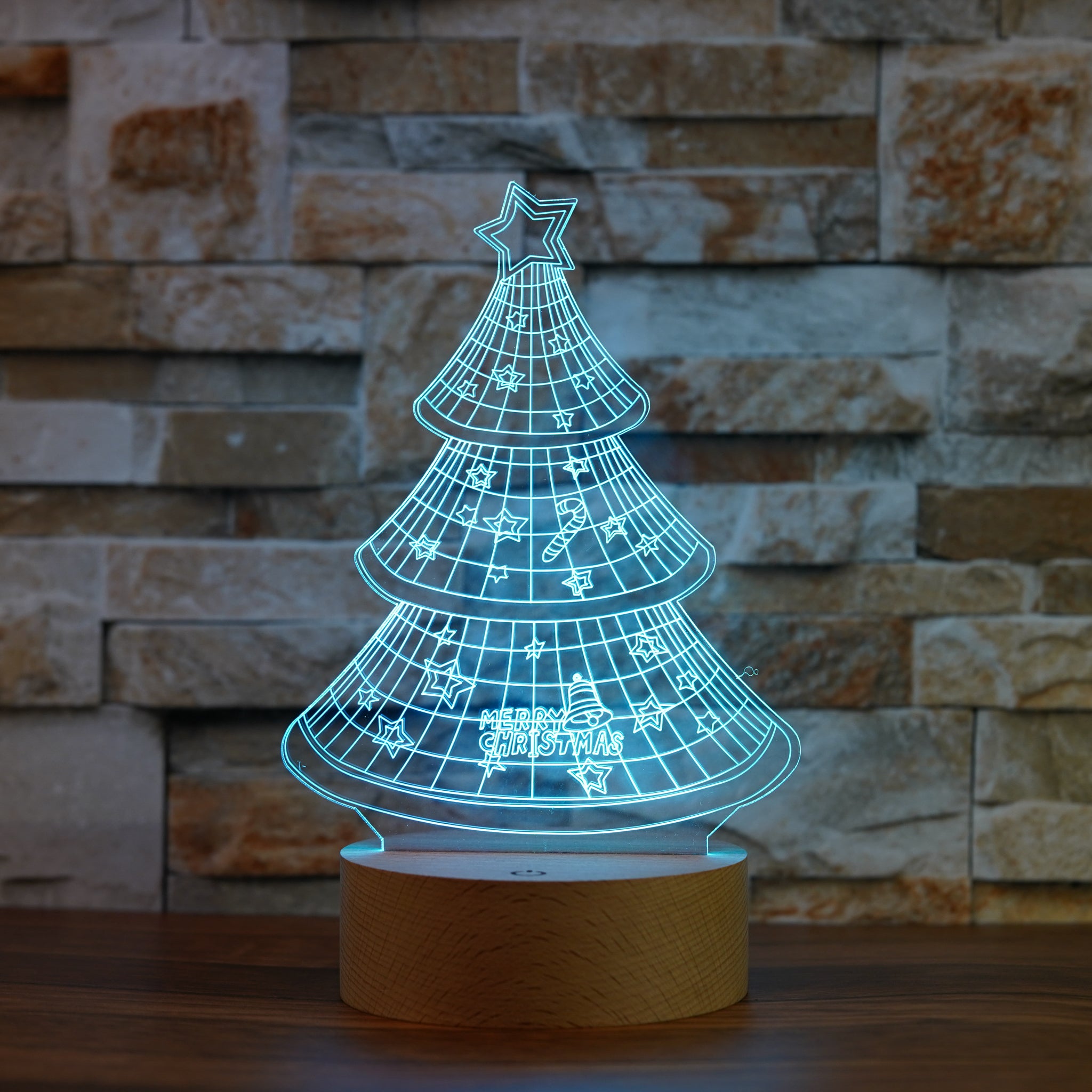 3D Hologram illusion Christmas Tree LED Night Light Lamp - QuirkyStore.in