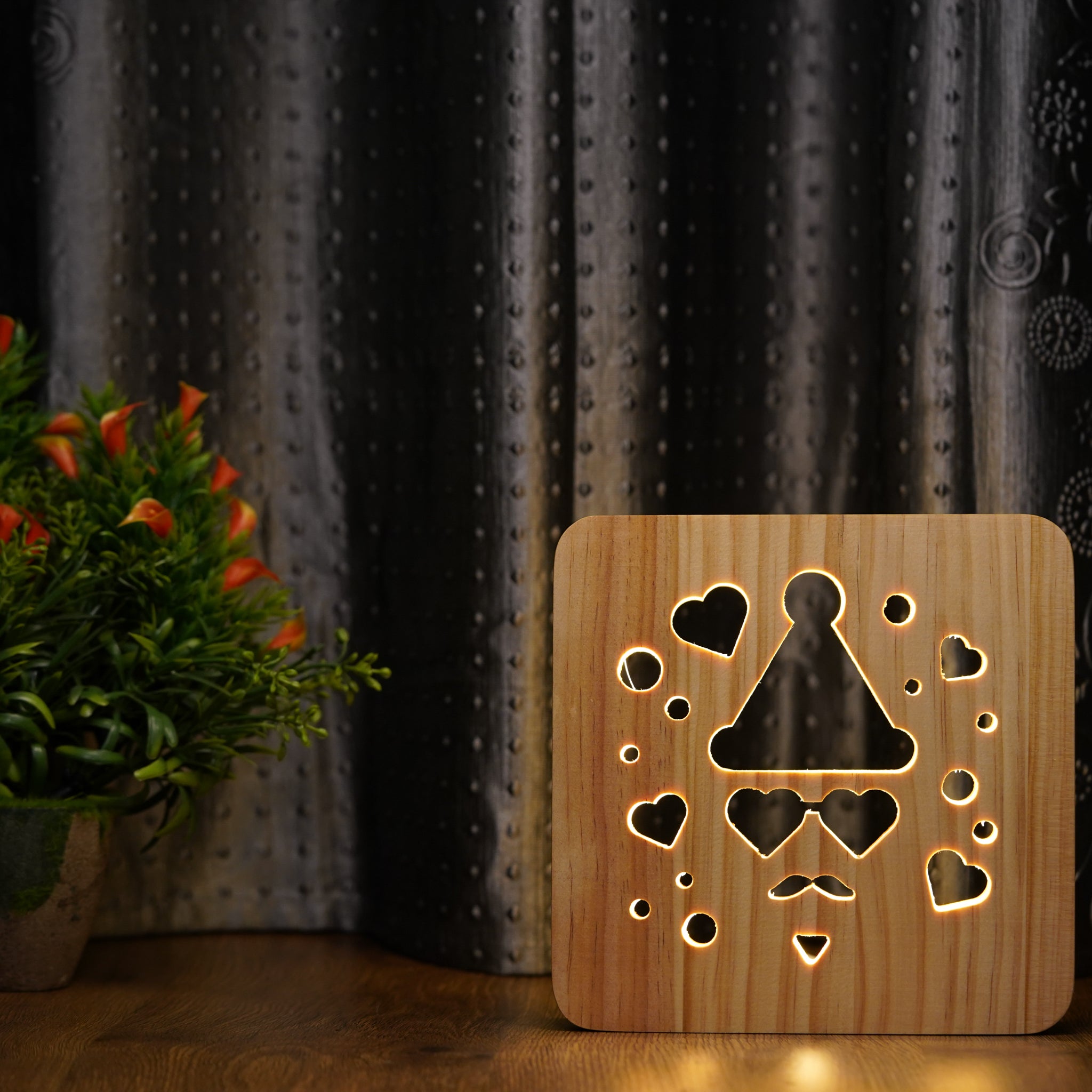 Wooden Love is in the Air Night Lamp QuirkyStore.in