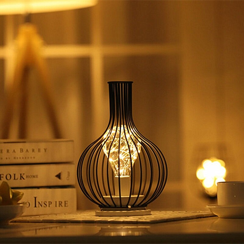 Wine Decanter Shaped Led Night Lamp (Hollow Iron) QuirkyStore.in