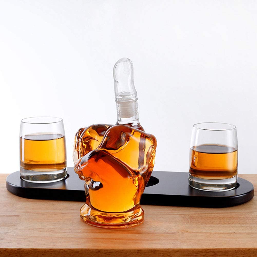 Middle Finger Whiskey Decanter Bar Set QuirkyStore.in