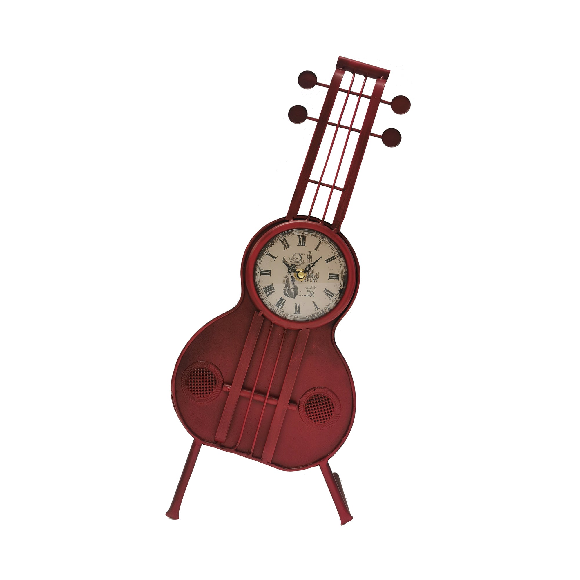 Retro Metal Violin Shaped Clock QuirkyStore.in