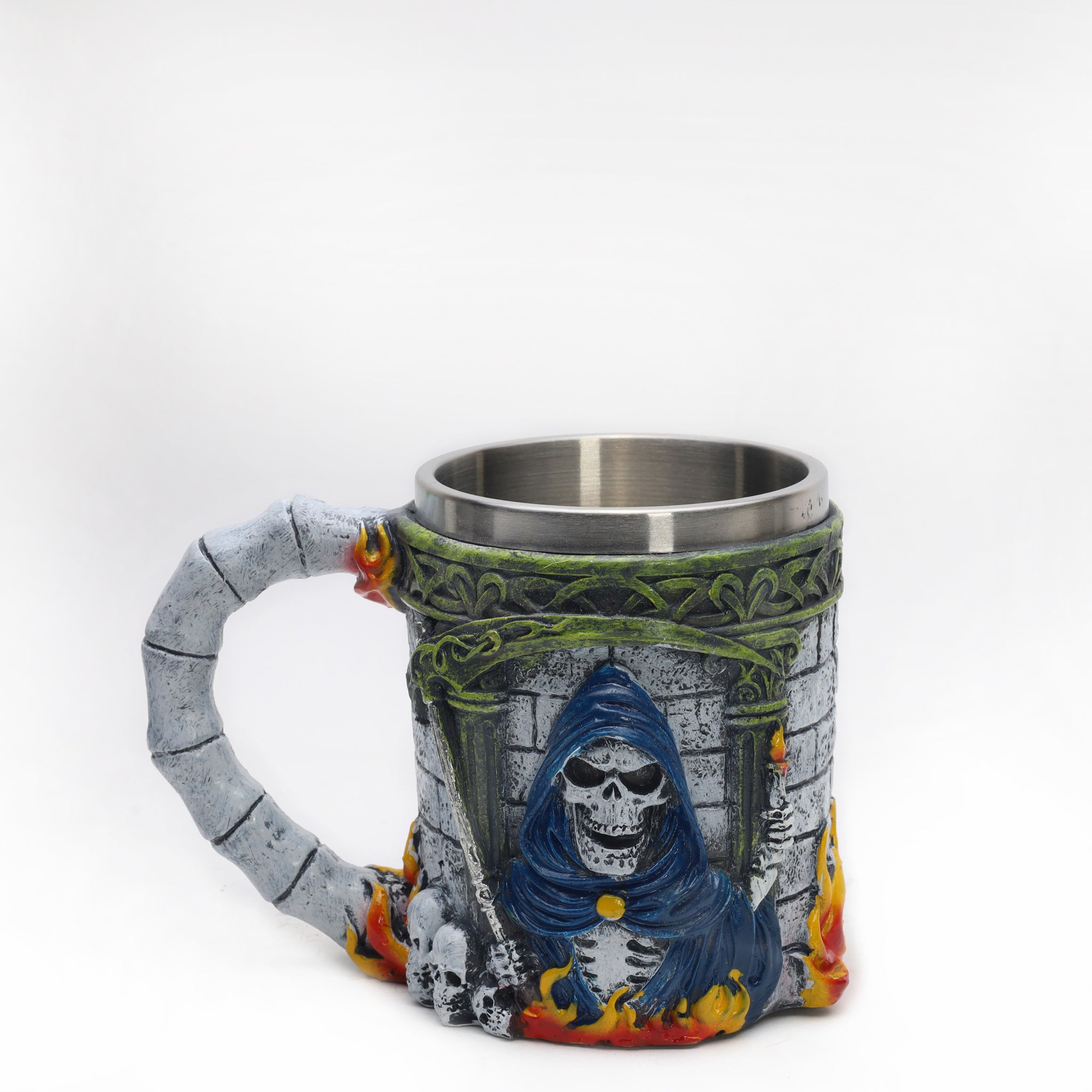 Grim Reaper Skulls and Flames Death Coffee Mug QuirkyStore.in